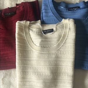 Lane Bryant Men's Sweater - Red, Blue, and Cream